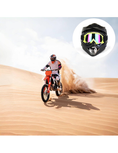 Gafas de Motocicleta LJDJ con Balaclava UV Verde