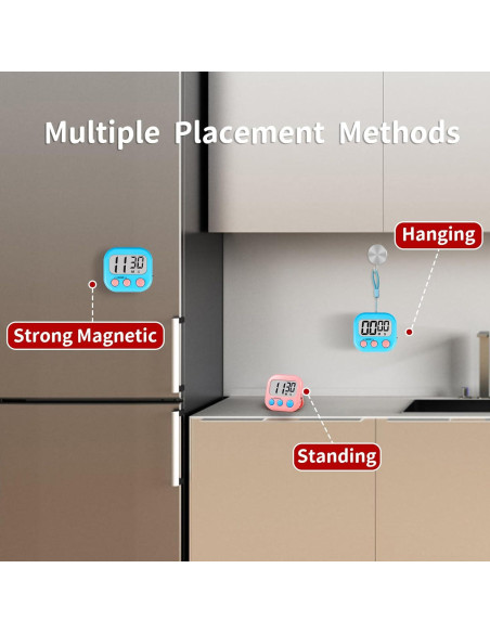 Temporizador Digital Magnético AOUCE 4 Pack Azul Rosa