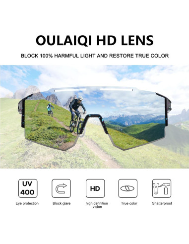 Gafas de sol OULAIQI para ciclismo con lentes intercambiables