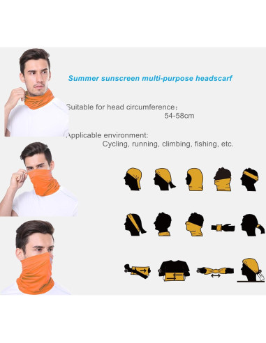 Gafas de Motocicleta LJDJ con Balaclava UV Naranja