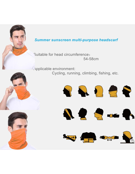 Gafas de Motocicleta LJDJ con Balaclava UV Naranja