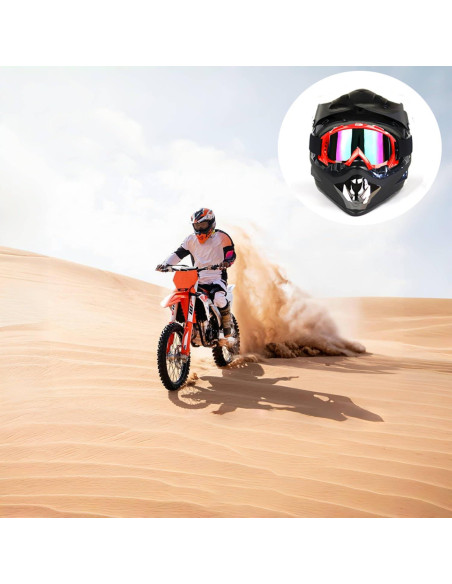 Gafas de Motocicleta LJDJ con Balaclava UV Naranja