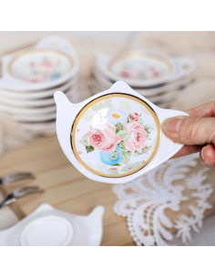 Set de 10 Soportes para Bolsas de Té Porcelana Bicuzat 10 cm 2