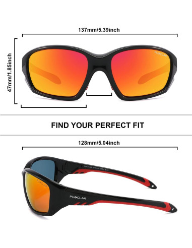 Gafas de sol deportivas PUKCLAR polarizadas UV400 - Marco Negro