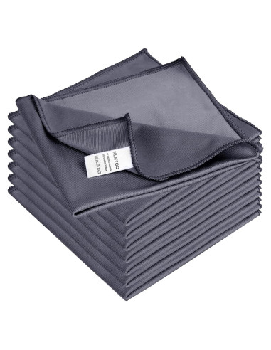 Paños de Limpieza Microfibra KLNYOO 40x40 cm 8 Piezas Gris