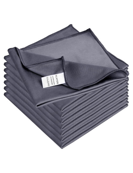 Paños de Limpieza Microfibra KLNYOO 40x40 cm 8 Piezas Gris