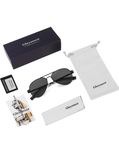 Gafas de sol Gleyemor Aviador Polarizadas 52mm para Caras Pequeñas