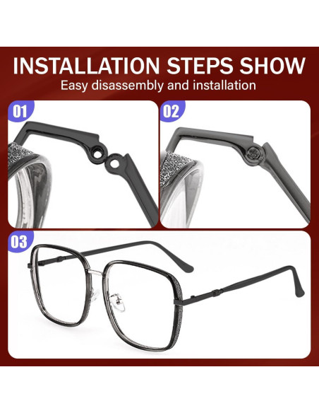 Brazos de Reemplazo para Gafas Metalicas LNQ Negro