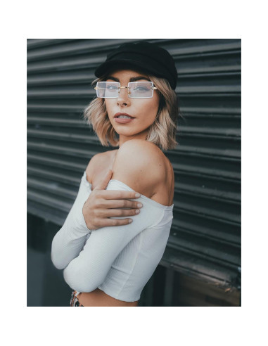 4 Pares Gafas de Sol Rectangulares Sin Montura Vintage