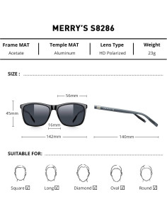 Gafas de sol polarizadas MERRY'S Vintage S8286 unisex 2