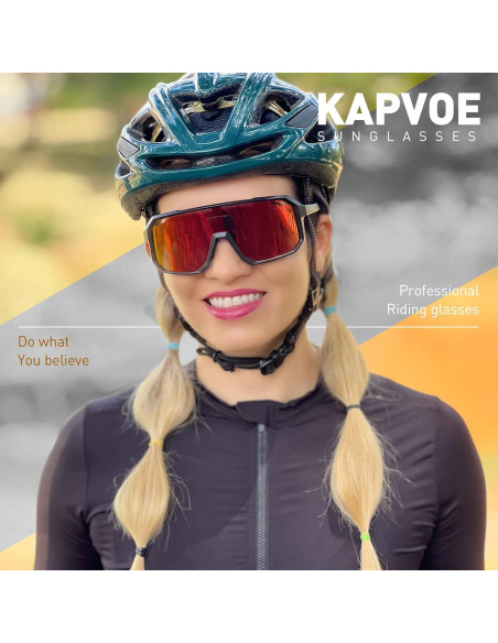 Gafas de Ciclismo KAPVOE K62 Polarizadas UV400 para Deportes