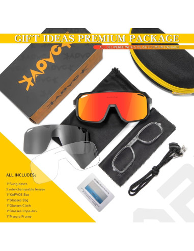 Gafas de Ciclismo KAPVOE K62 Polarizadas UV400 para Deportes