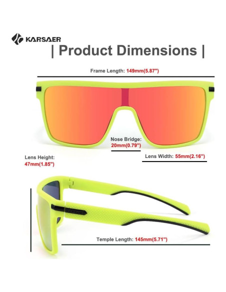 Gafas de sol Karsaer TR90 polarizadas para hombres deportivas