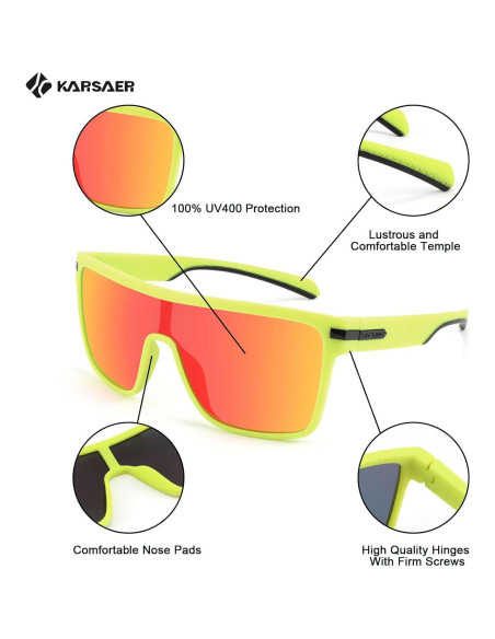 Gafas de sol Karsaer TR90 polarizadas para hombres deportivas