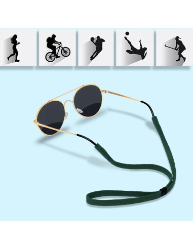 Correa Ajustable para Gafas 2 PCS - Nylon/Elastano Negro/Verde