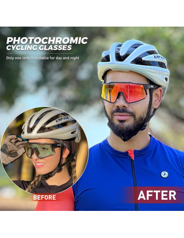 Gafas de Ciclismo KAPVOE K9022 Foto-cromáticas UV400