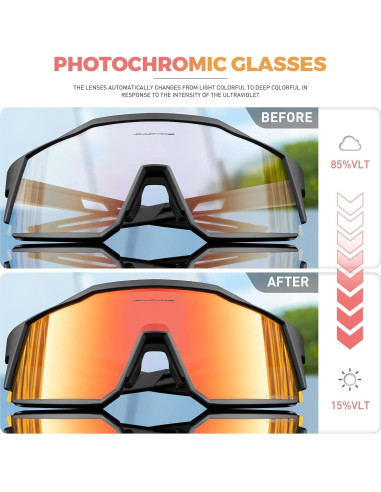 Gafas de Ciclismo KAPVOE K9022 Foto-cromáticas UV400