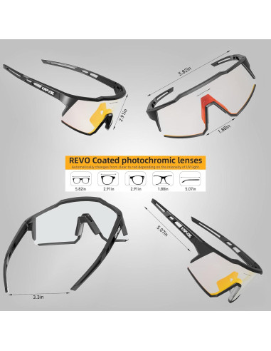 Gafas de Ciclismo KAPVOE K9022 Foto-cromáticas UV400