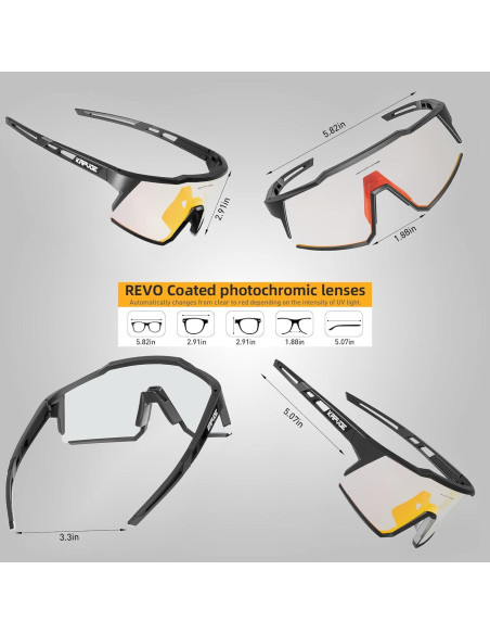 Gafas de Ciclismo KAPVOE K9022 Foto-cromáticas UV400