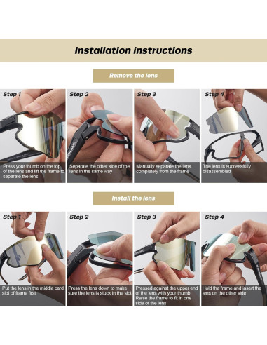 Gafas de Ciclismo Odoland UV400 Polarizadas Intercambiables