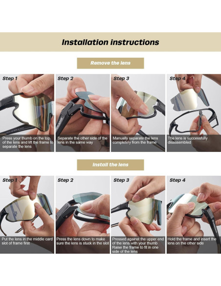 Gafas de Ciclismo Odoland UV400 Polarizadas Intercambiables
