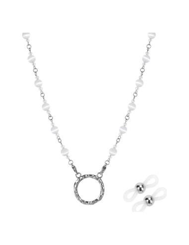 Cadena para Gafas HD-12 Hecho a Mano - Blanco 81 cm