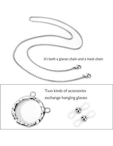 Cadena para Gafas HD-12 Hecho a Mano - Blanco 81 cm