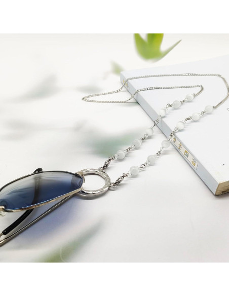 Cadena para Gafas HD-12 Hecho a Mano - Blanco 81 cm