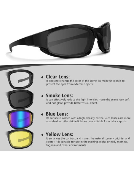 Gafas de Motocicleta UV400 2PCS Protección HD