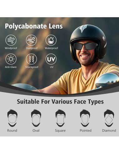Gafas de Motocicleta UV400 2PCS Protección HD
