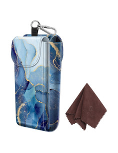 Estuche Doble para Gafas Fintie de Cuero Vegano con Mosquetón