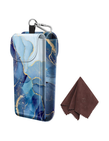 Estuche Doble para Gafas Fintie de Cuero Vegano con Mosquetón