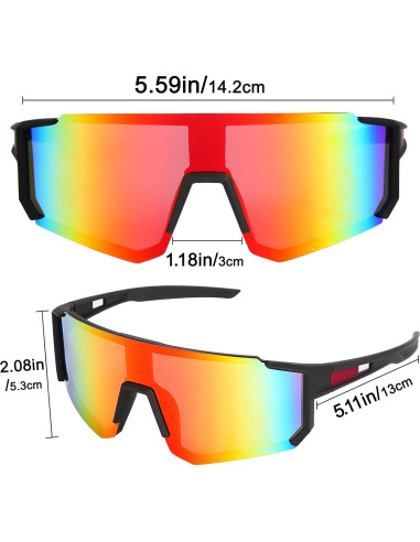 Gafas de Ciclismo Polarizadas UV400 Rojo Unisex