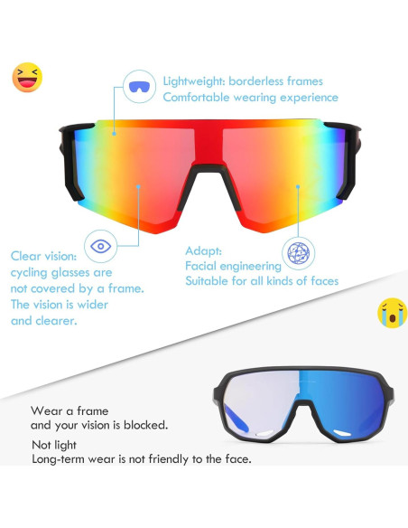 Gafas de Ciclismo Polarizadas UV400 Rojo Unisex