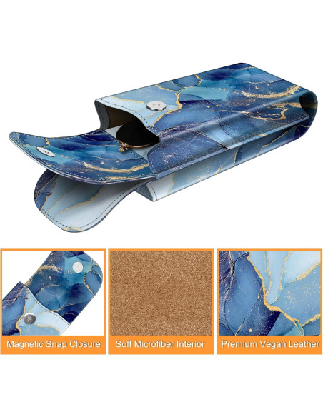 Estuche Doble para Gafas Fintie de Cuero Vegano con Mosquetón