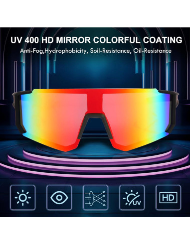 Gafas de Ciclismo Polarizadas UV400 Rojo Unisex