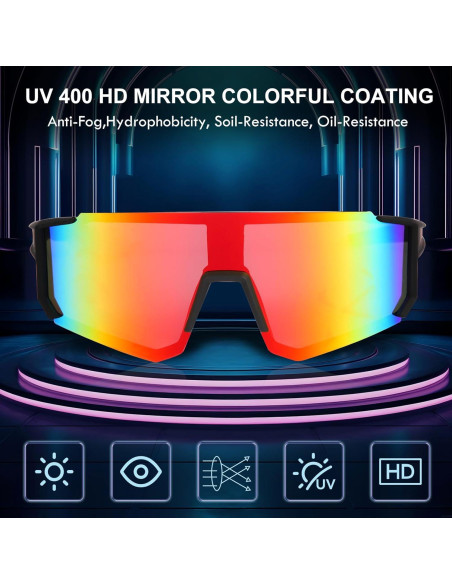 Gafas de Ciclismo Polarizadas UV400 Rojo Unisex