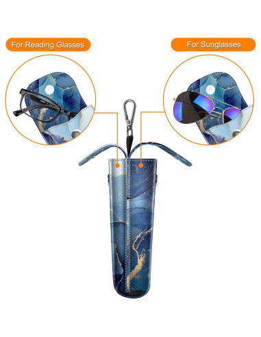 Estuche Doble para Gafas Fintie de Cuero Vegano con Mosquetón