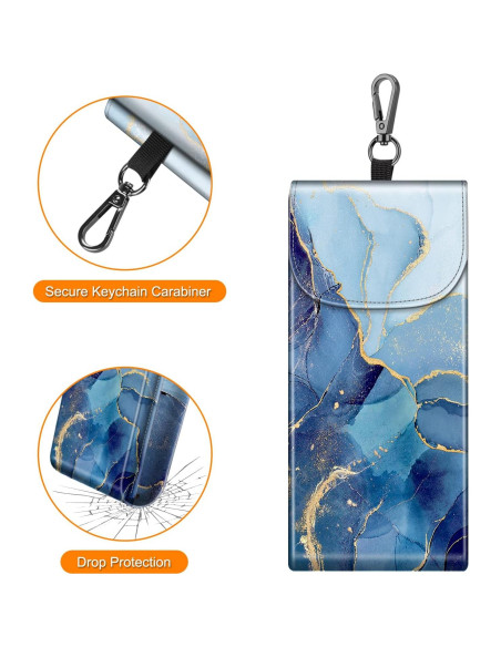 Estuche Doble para Gafas Fintie de Cuero Vegano con Mosquetón