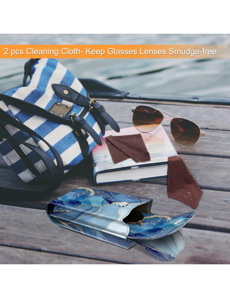 Estuche Doble para Gafas Fintie de Cuero Vegano con Mosquetón