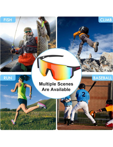 Gafas de Ciclismo Polarizadas UV400 Rojo Unisex