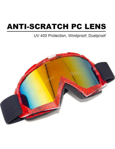 Gafas de Motocross CoPvner Marco Rojo Araña Lente Color 2