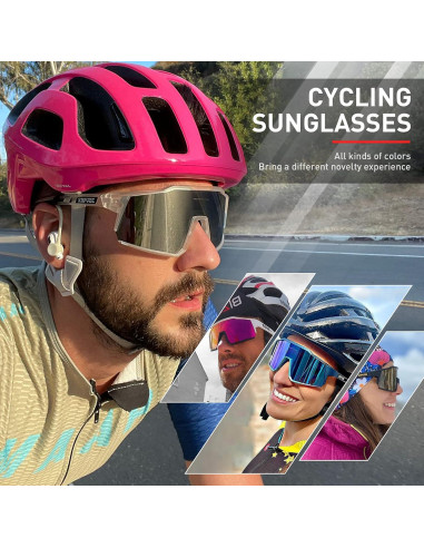 Gafas de Ciclismo KAPVOE TR90 4 Lentes Intercambiables