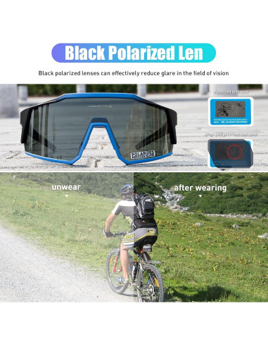 Gafas de Ciclismo KAPVOE TR90 4 Lentes Intercambiables