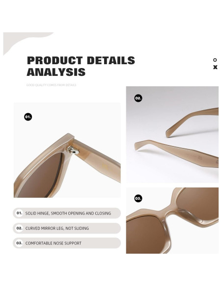 Gafas de sol cuadradas TIANYESY con protección UV para todos