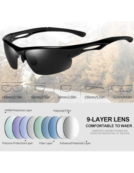 Gafas de sol KANASTAL deportivas UV400 polarizadas para correr