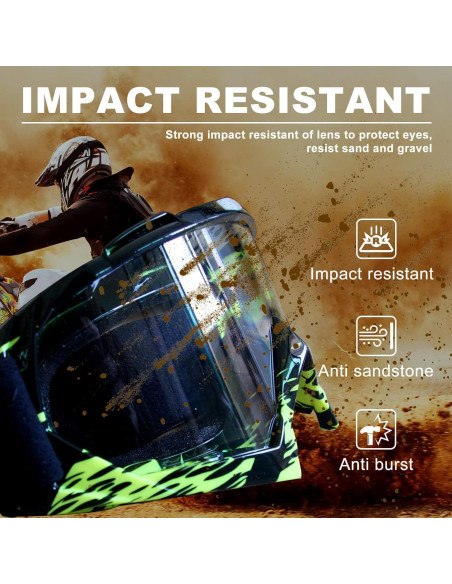 Gafas de Motocross ZukMi Unisex Verde Lente Clara