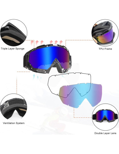 Gafas de Motocross ZukMi Unisex Adulto Lente Anti Rayones