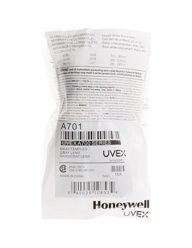 Gafas de seguridad Honeywell A701 gris antiarañazos (Paquete 2)