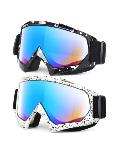 Gafas de Motocross MAMBAOUT Paquete de 2 UV Protección
